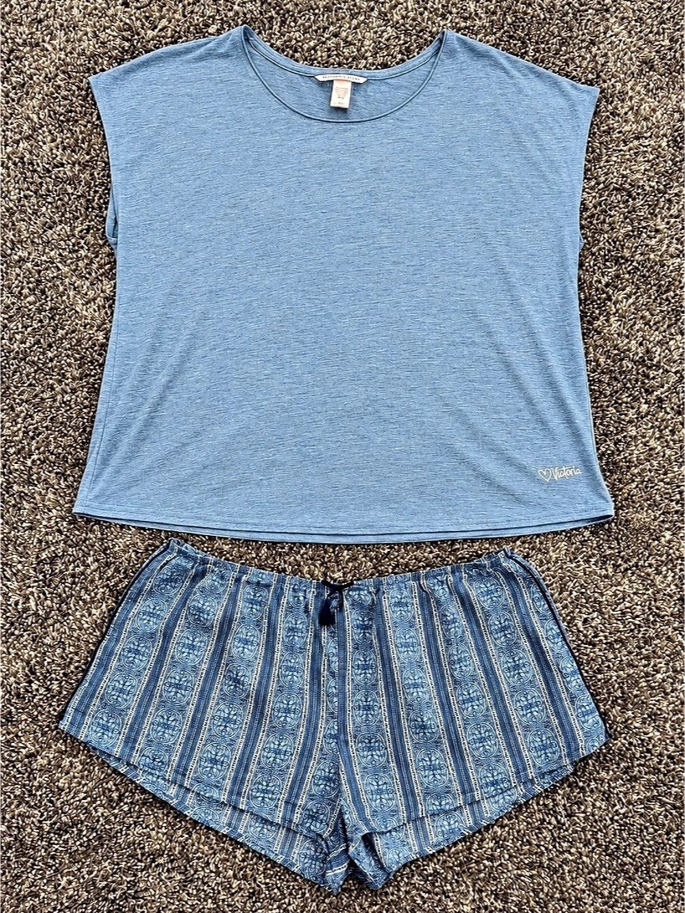 Victoria’s Secret Blue Modal Pajama Lounge Set Size Medium